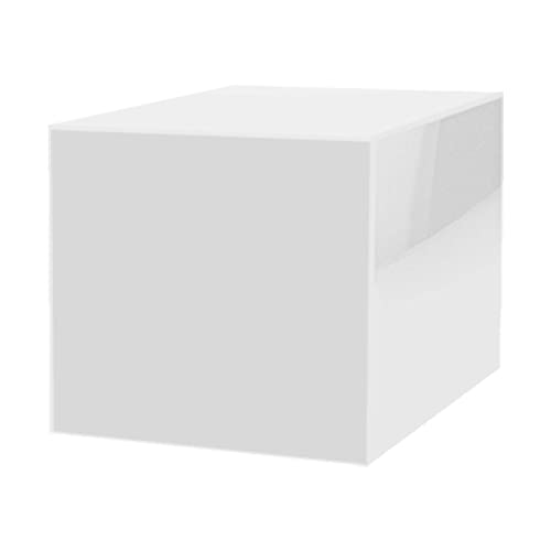 9" Acrylic Display Riser Box with One Open Side No Lid Versatile Glossy White Square Lucite Retail Product Platform or Merchandise Storage Bin by Marketing Holders - size: 9"w x 9"h