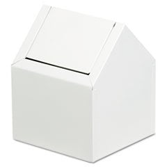 HOSPECO Double Entry, Swing Top Floor Receptacle, Metal, White