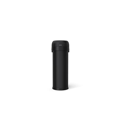simplehuman Slim Open Can, 50L / 13 Gallon Commercial Trash Can for Restaurants, Cafes, Hotel Lobbies, Dent-Resistant Heavy Gauge Steel, Lift-Off Lid, ADA-Compliant, Matte Black Steel - color: Matte Black, size: 50L Slim