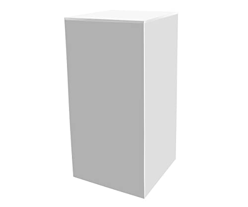 White Acrylic Display Box with One Open Side No Lid Tall Vertical Plinth Column 12" x 12" x 24" Merchandise Retail Socle Product Riser by Marketing Holders