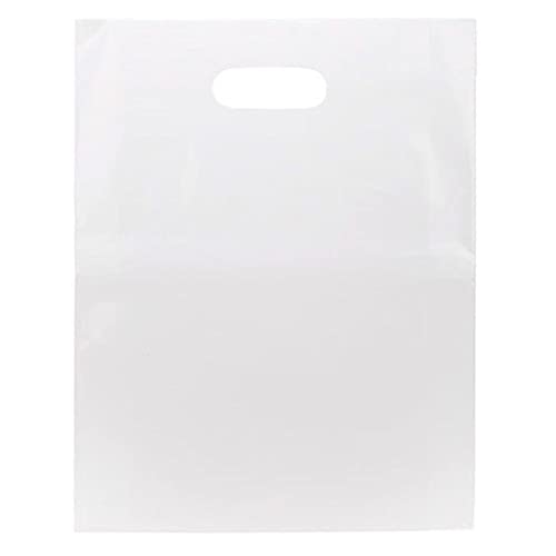 ClearBags 100 Frost Handle Bags 9x12, Extra Thick 2.25 Mil Retail Plastic Shopping Merchandise Gift Bags Tear Resistant Strong Durable Anti Stretch For Small Business LDPE Die Cut, 100% Recyclable - size: 9" x 12"