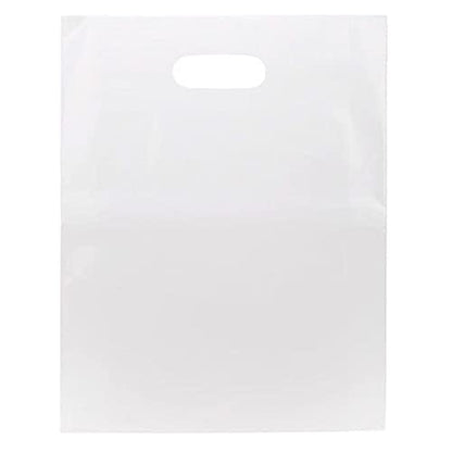 ClearBags 100 Frost Handle Bags 9x12, Extra Thick 2.25 Mil Retail Plastic Shopping Merchandise Gift Bags Tear Resistant Strong Durable Anti Stretch For Small Business LDPE Die Cut, 100% Recyclable - size: 9" x 12"