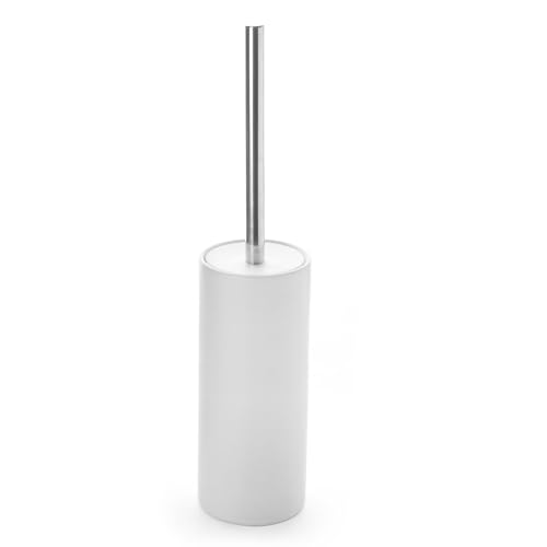 Matt White Ceramic Toilet Brush and Holder Set - color: Matt White, size: Set/1
