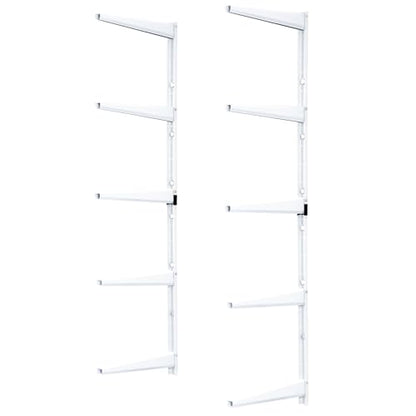 Delta Minimalistic White Shelf Brackets Cycle, Set of 10 Fully Adjustable 12-inch Heavy Duty Shelf Brackets, Holds Up to 800 lbs, Modern Shelf Bracket for Wood Shelves - style: 12" White 5-Tier Heavy Duty Rack