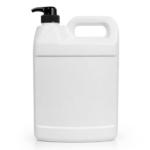 kitchentoolz 1 Gallon Pump Dispenser Bottles, 2 Pack - Empty Refillable HDPE Jugs with Lotion Pumps for Hand Soap, Dish Soap, Shampoo, Conditioner & Sanitizer - Large Refill Containers, Made in USA