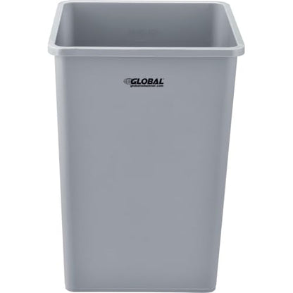Global Industrial Square Plastic Garbage Can, 35 Gallon Capacity, Gray - color: Gray