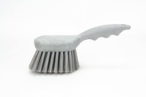 SPARTA 40541EC23 Plastic Scrub Brush, Utility Brush, Kitchen Brush With Hanging Hole For Cleaning, 8 Inches, Gray - color: Gray