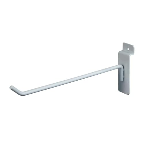 Econoco Slatwall Deluxe Hooks, 96 Pack, White, 8in - color: White, size: 8" Length