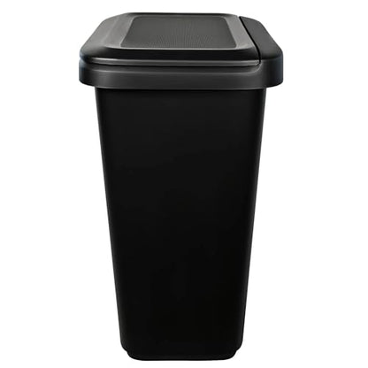 Kitchen Trash Can 20.4 Gallon, Dual Compartment Garbage & Recycling Bin with Lift Top Lid, Plastic Wastebasket for Kitchen, Office, Home - Black
