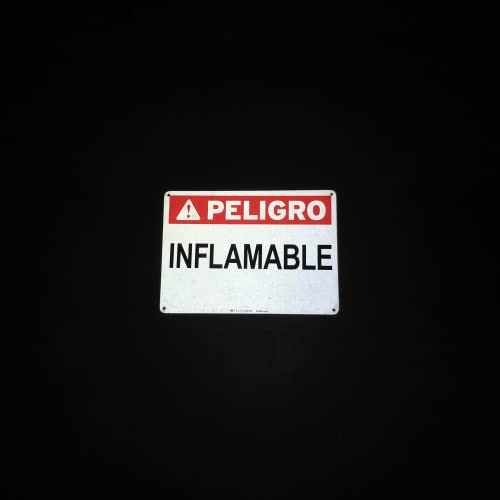 TRADESAFE Danger Flammable Sign - Peligro Inflamable Wall Sign, Quick Install Aluminum Safety Sign, Light Reflective, UV-Resistant, Waterproof, 14” X 10” Fire Danger Signs For Business - style: Peligro Inflamable