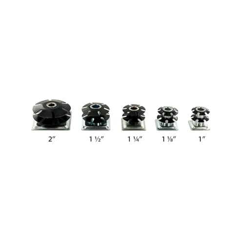 Outwater Industries Double Star Threaded Caster Insert | Heat Treated Steel | Fits 1 Inch Square 16-18 Gauge Tube | Thread: 3/8-16 | 4 Pack - size: 4 Pack