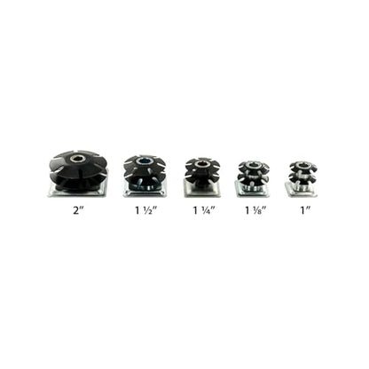 Outwater 1" Square Tube Caster Insert, 3/8-16 Thread, 20-Pack - size: 20 Pack
