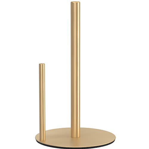 Paper Towel Holder Gold Stainless Steel Kitchen Countertop Roll Organizer - color: Gold