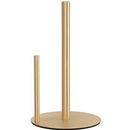 Paper Towel Holder Gold Stainless Steel Kitchen Countertop Roll Organizer - color: Gold