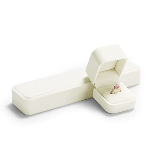 Oirlv Ring Box Wedding Day For Women Velvet Jewelry Box For Engagement Ring Boxes For Proposal - style: Ring Box