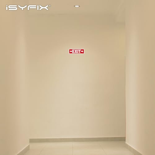 iSYFIX Exit Signs 2 Pack 12x4 Inch with Right & Left Arrows - color: Metal Right&Left, size: 2 Pk 12x4