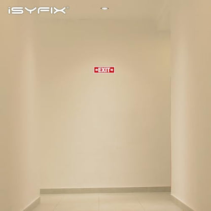 iSYFIX Exit Signs 2 Pack 12x4 Inch with Right & Left Arrows - color: Metal Right&Left, size: 2 Pk 12x4
