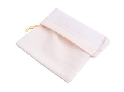 Sansam 50pcs Small Drawstring Velvet Jewelry Pouches, 4.0x4.8 Inch Cream Drawstring Velvet Gift Bags,Treat Favor Bags for Wedding, Party, Shower - color: Cream