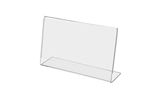 Marketing Holders 6 Pack Acrylic Sign Holder for 5" x 3" Printed Materials Clear Slant Back Plastic Countertop Side Load Graphic Image Display for Retail Stores Hotels Offices and Restaurants - size: 5"W x 3"H