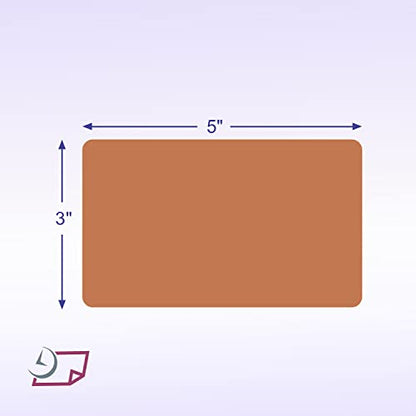 NextDayLabels 500 Rectangle Stickers, Color Coding Labels Roll, (3" x 5") - color: Tan
