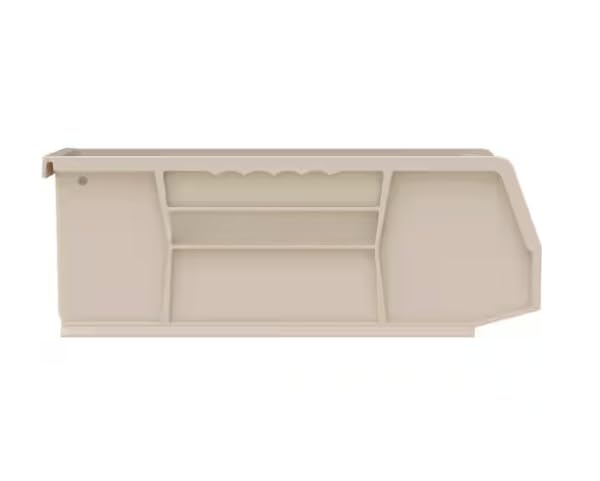 Stackable Stone Color Plastic Storage Bins, 12-pack XH39770