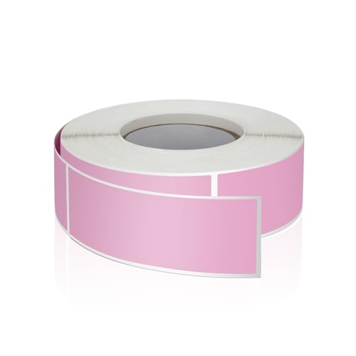 Pink Rectangle Labels 3" x 1" Color Coding Stickers Roll 500 Pcs - color: Pink
