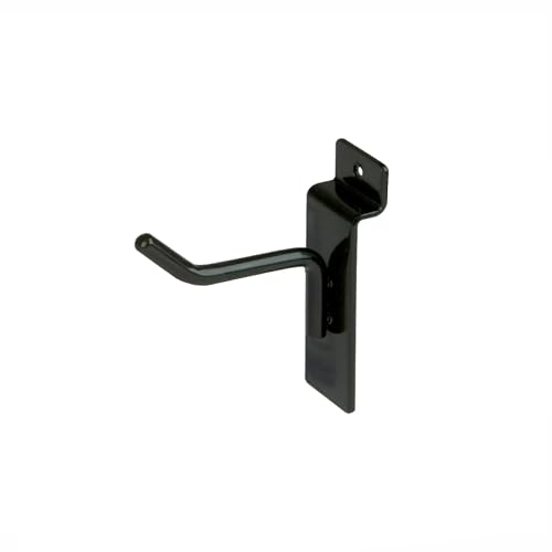 Econoco Slatwall Deluxe Hooks, 2 Inch Display Hooks for Panels, Heavy Duty Metal, Pack of 96, Black - color: Black, size: 2" Length