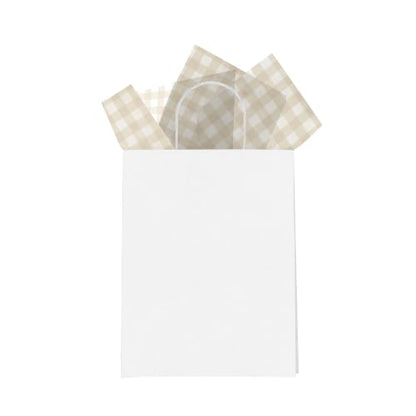 Beige Gingham Tissue Paper, 24 Sheets, 20 x 30 Inch Gift Wrap Tissue Paper - color: Beige Gingham