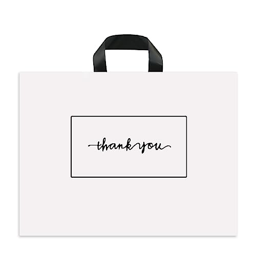 Thank You Shopping Bags - Soft Loop Handles White 50Pcs 10x12In - color: White, style: 10x12 in