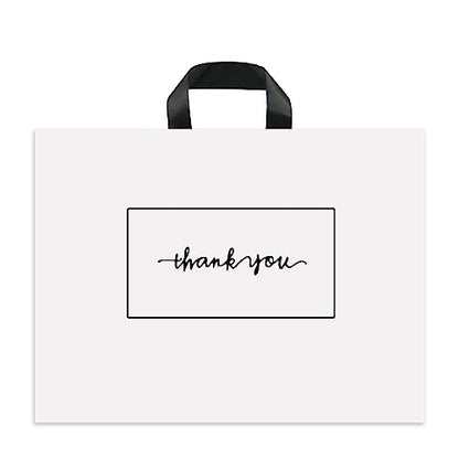 Thank You Shopping Bags - Soft Loop Handles White 50Pcs 10x12In - color: White, style: 10x12 in