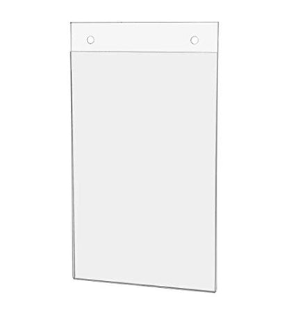 Wall Sign Holder for 5.5" x 8.5" Small Advertisements and Notices Clear Acrylic with Predrilled Holes and Hanging Hardware for Malls and Shopping Centers by Marketing Holders - size: 5.5"W x 8.5"H