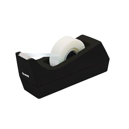 Scotch Desktop Tape Dispenser, Black, 2.7 in. x 2.7 in. x 6.4 in., 1 Tape Dispenser, Polystyrene (PS) - size: 1-Pack