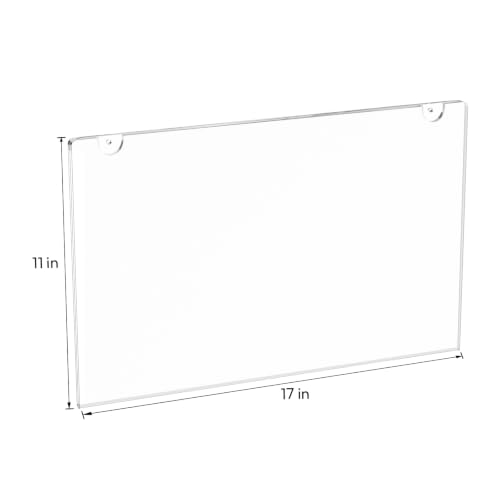 NIUBEE Acrylic Sign Holder 11x17 Horizontal 3 Packs - size: Horizontal 3 Pack 11" x 17"