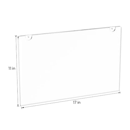 NIUBEE Acrylic Sign Holder 11x17 Horizontal 6 Packs - size: Horizontal 6 Pack 11" x 17"