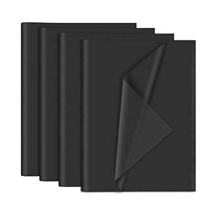 NEBURORA 120 Sheets Black Tissue Paper Halloween Gift Wrap Paper - color: Black