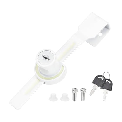 0.5" Luminous Sliding Glass Door Ratchet Lock Fit 0.20-0.39" White - color: White, size: 0.5"