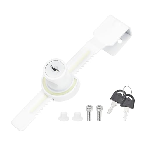 0.5" Luminous Sliding Glass Door Ratchet Lock Fit 0.20-0.39" White - color: White, size: 0.5"