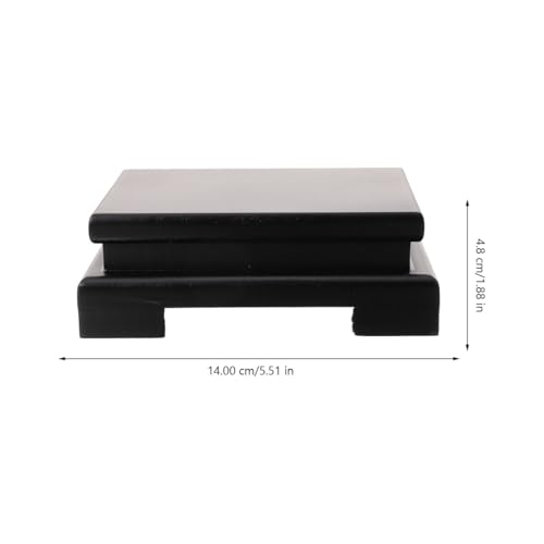 PRETYZOOM Wooden Display Stand Rectangular Base Pedestal for Buddha Statue Vase Flower Pot Home Decor Art Rack for Living Room Bedroom Shelf
