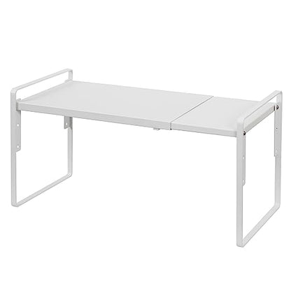 Nxconsu Cabinet Shelf Riser, Adjustable Cabinet Organizer, 8.6" Deep White - color: White, size: 8.6’’D * 13.8-24.8’’W * 9.7’’H