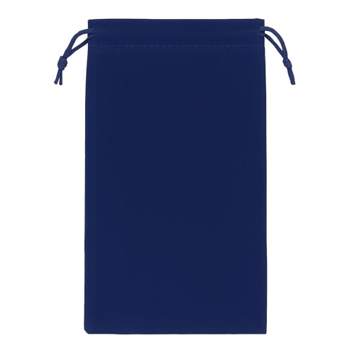 Mandala Crafts 8x17 Navy Blue Velvet Drawstring Bags for Shoe Dusting Bags - color: Navy Blue 8X17 Inches, size: 1 Count (Pack of 10)