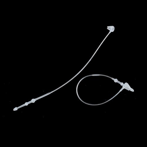 Hitefu 3" Clear Plastic Tag Loops, Snap Lock Hang Tag Fasteners 1000Pcs