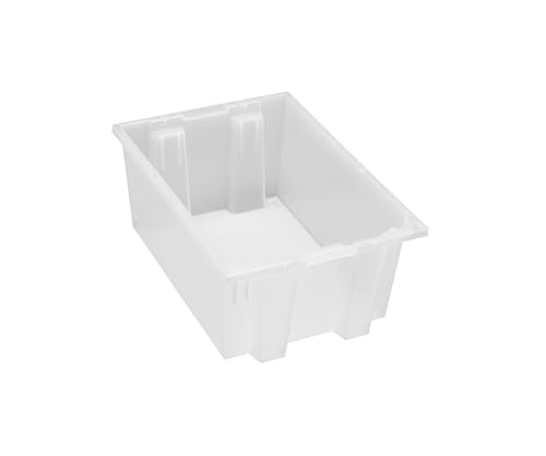 Quantum Storage snt200 Nest Totes Heavy Duty Part Organizer Bins - 19-1/2" x 13-1/2" x 8" - 6 Pack - color: Clear