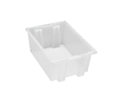 Quantum Storage snt200 Nest Totes Heavy Duty Part Organizer Bins - 19-1/2" x 13-1/2" x 8" - 6 Pack - color: Clear