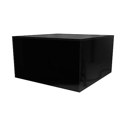 Marketing Holders 4 Pack Black Acrylic Display Box Countertop Showcase Bin No Lid 7" x 7" x 4" Merchandise Storage One Open Side Square Flippable Cubby for Retail Stores and Expos