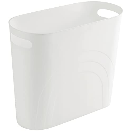 rejomiik Small Bathroom Trash Can, 3.5 Gallon Slim Garbage Can, White - color: White, size: 1 pack