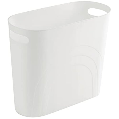 rejomiik Small Bathroom Trash Can, 3.5 Gallon Slim Garbage Can, White - color: White, size: 1 pack