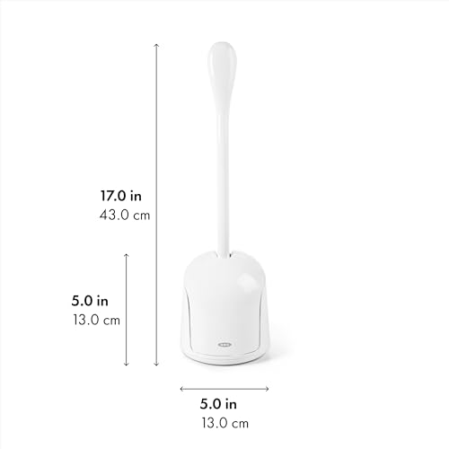 OXO Good Grips Compact Toilet Brush & Automatic Canister Door - color: White, size: 1 Count (Pack of 1)