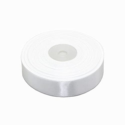 White Satin Ribbon 1 Inch for Gift Wrapping, 50 Yards in Length - color: White, size: 1"