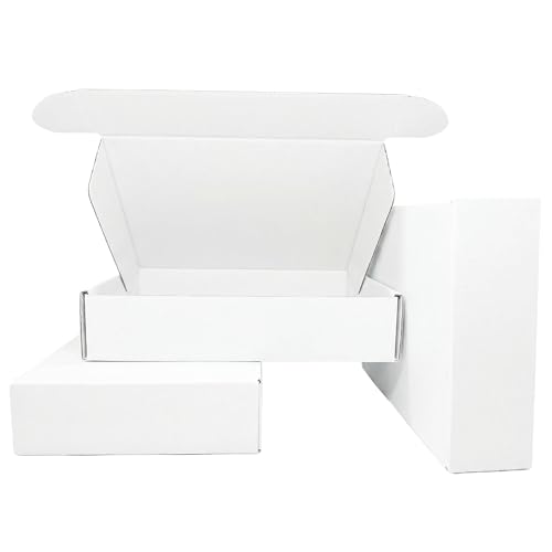9x6x2 Inches White Corrugated Cardboard Shipping Boxes Set of 2 - size: 9x6x2 inch 2 Pack