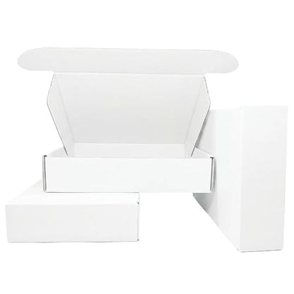 9x6x2 Inches White Corrugated Cardboard Shipping Boxes Set of 2 - size: 9x6x2 inch 2 Pack